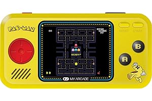 My Arcade Pocket Player Handheld Game Console Pac-Man, Pac-Panic, Pac-Mania, Collectible, Full Color Display, Speaker, Volume Controls, Headphone Jack, Battery or Micro USB Powered - Electronic Games