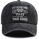 Nxizivmk It Took Me 90 Years to Look This Good Hat for Women Men, Funny Adjust Embroidery 90th Birthday Baseball Cap