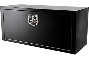 Gooeap 36"X14"X16" Underbody Steel Utility Truck Toolbox Black Heavy Duty Steel Trailer Box Pick Up Truck Tool Box Storage Organizer w/Lock & Keys