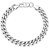 CaptainSteeL Cuban Bracelet for Men and Women, 7/7.5/8/9inch Stainless Steel Bracelet, Gold Plating/Stainless Steel Fashion Jewelry Bracelet, Holiday Gift with Flannel Bag