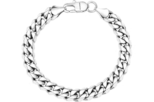 CaptainSteeL Cuban Bracelet for Men and Women, 7/7.5/8/9inch Stainless Steel Bracelet, Gold Plating/Stainless Steel Fashion Jewelry Bracelet, Holiday Gift with Flannel Bag