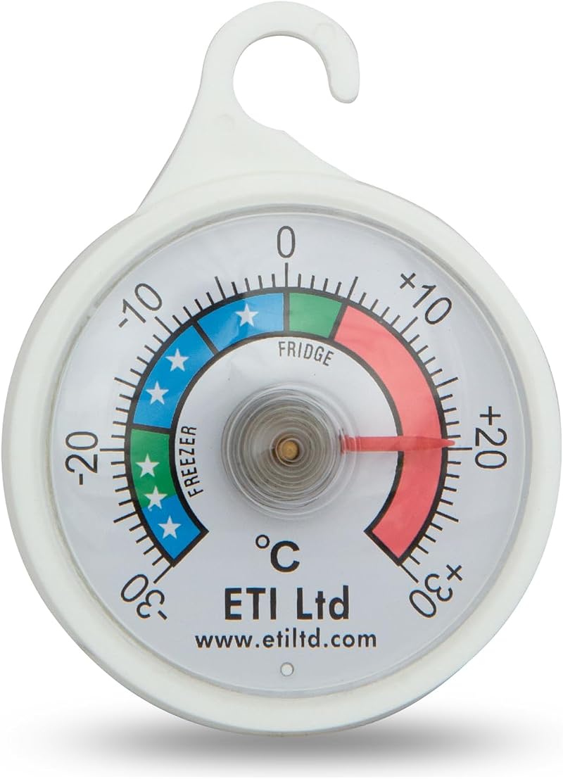 ETI Fridge Freezer Thermometer 52 mm Dial Colour Coded Zones