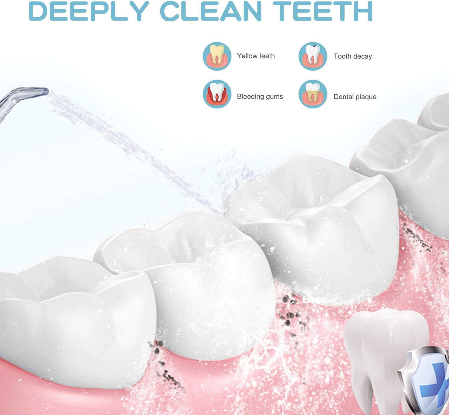 Cordless Water Flosser, Professional Dental Oral Irrigator Portable & Rechargeable 300ML Water Pick Teeth Cleaner IPX7 Waterproof with 6 Interchangeable Jet Tips for Home and Travel: Health & Personal Care