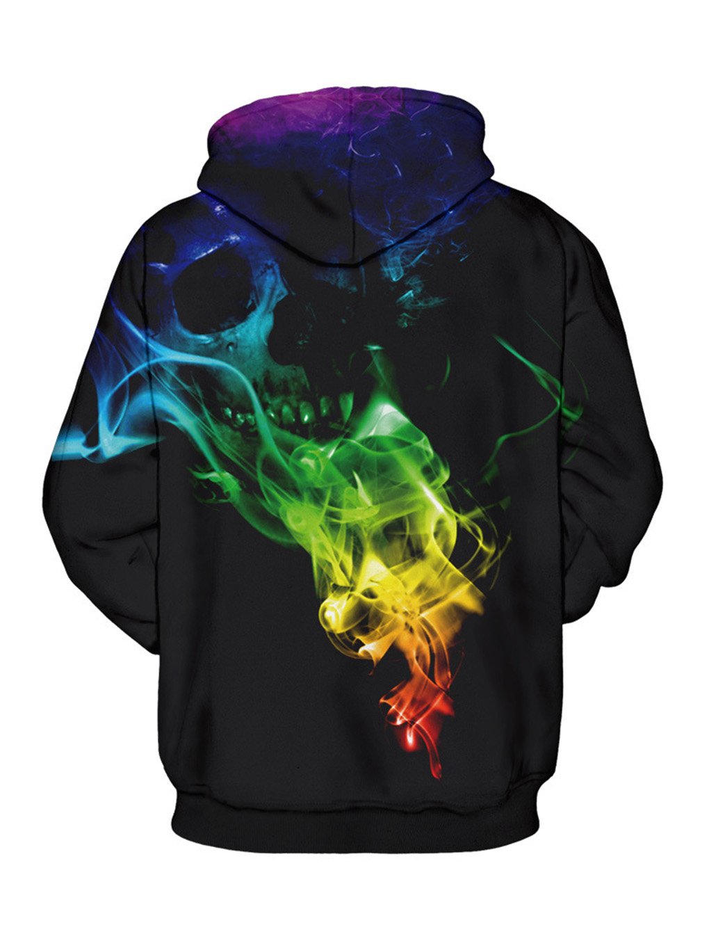Rainbow Pullover for Adult Colorful Skull Hooded Cute Kids Skeleton Hoodies Drawstring Sweatshirt with Big Pocket Sports Couple Wear Outfits Party Costumes Size Large/X-Large