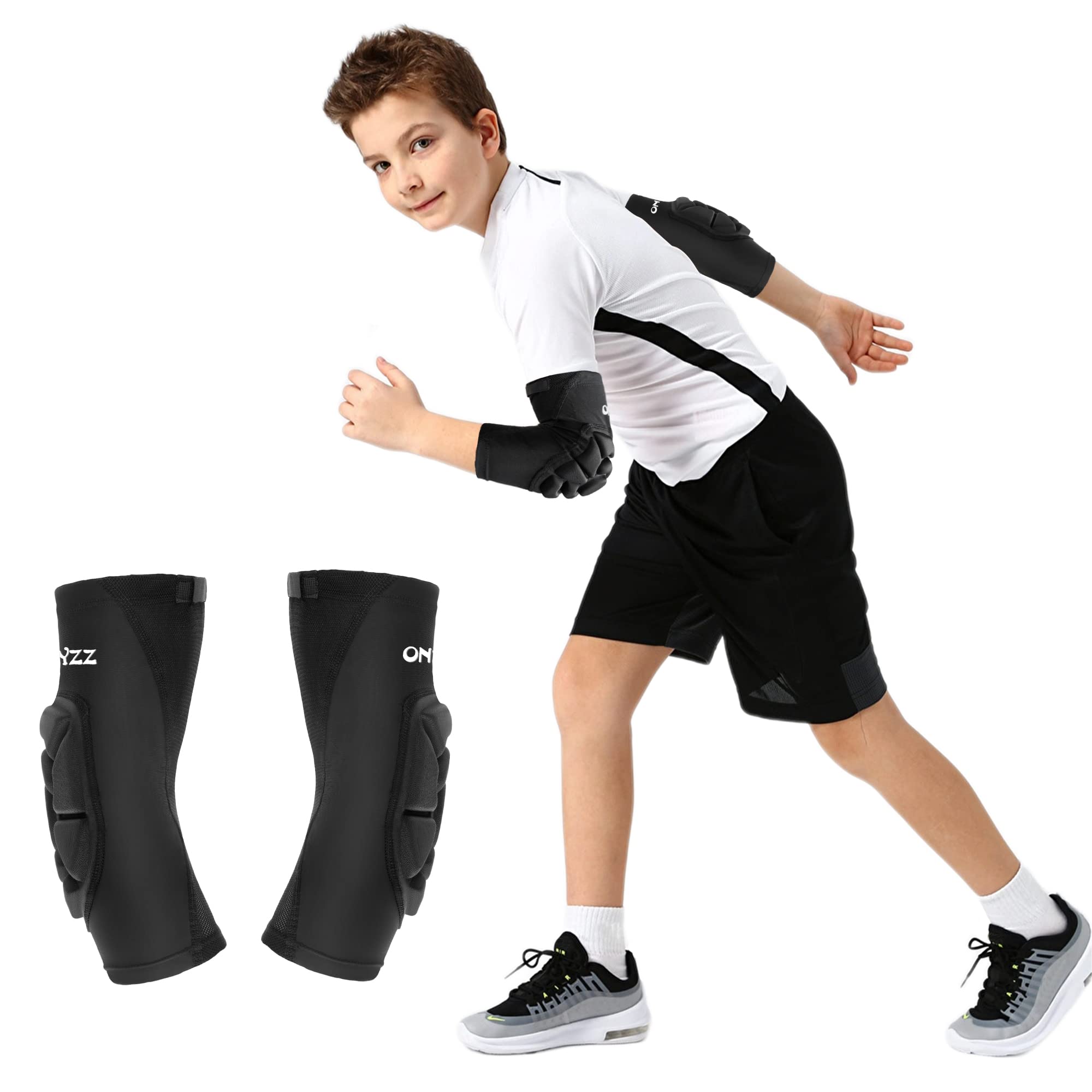 Elbow Pads Kids Basketball Padded Arm Sleeve 1 Pair Children Elbow Protector Goalkeeper Protective Shooter Sleeve Handball Volleyball Elbow Pad S