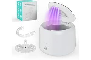 Ultrasonic Retainer Cleaner Machine with UV Light – 4 Timer Modes (3/5/10 Min & UV Only) Dental Pod Ultrasonic Cleaner for Re