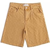 SHION7 Men's Denim Shorts, Relaxed Fit Knee Length Short Pants for Men, Ripped Baggy Half Pant, Streetwear Oversized Shorts