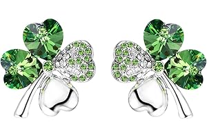 Mall of Style Four Leaf Clover Necklace - St.Patricks Day Earrings - Shamrock Earrings - Irish Jewelry - Bracelet