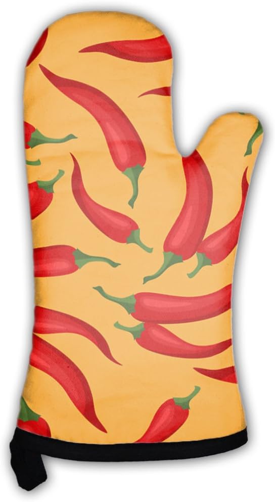 Gear New Oven Mitt, Pattern with Fresh Ripe Chili Peppers, GN11183