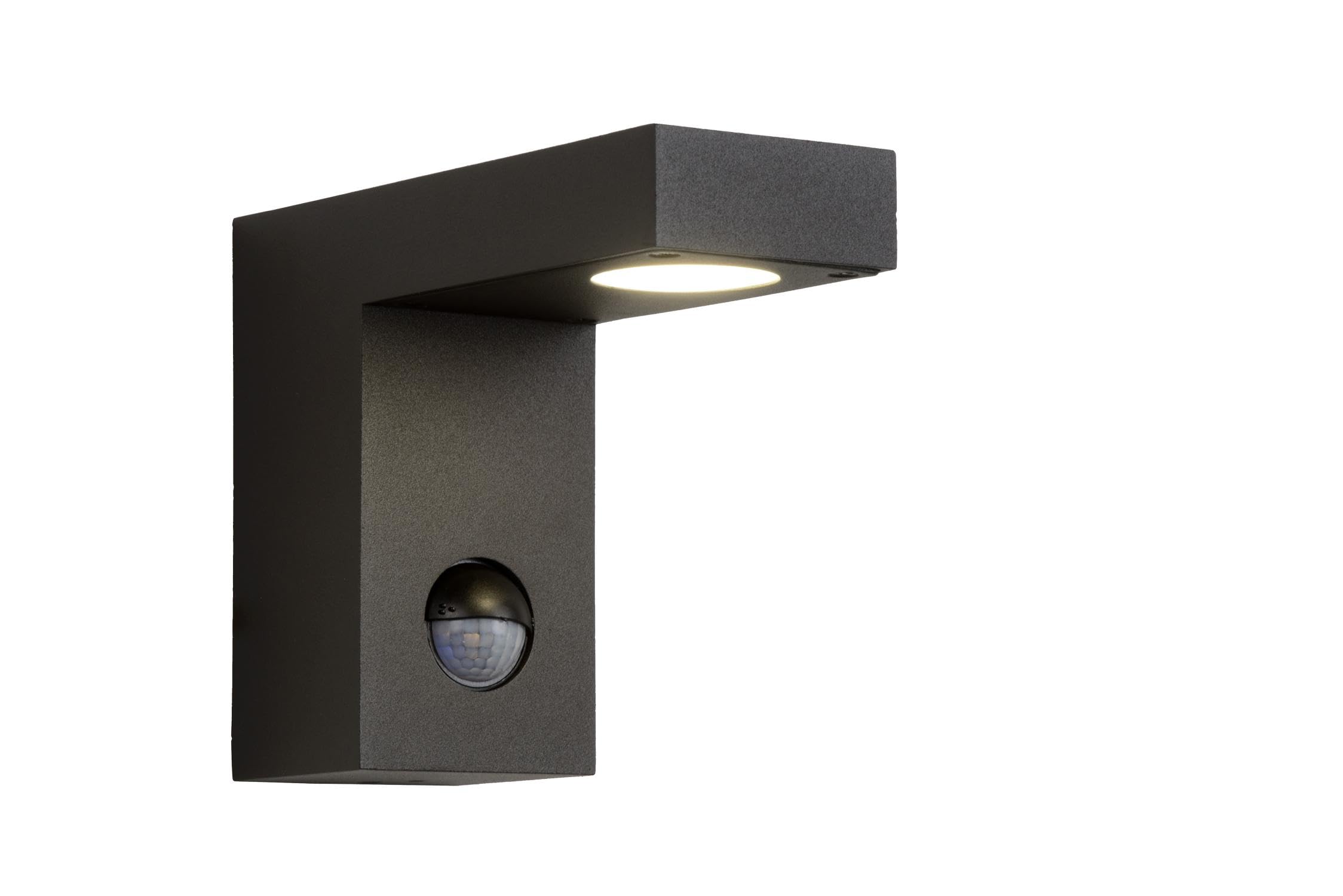 LUCIDE Texas-IR - Wall Spotlight/Wall Light Indoor/Outdoor - LED - 1x7W 3000K - IP54 - Motion & Day/Night Sensor (deactivatable) - Anthracite