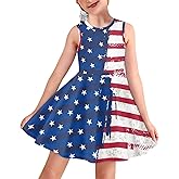 Coloranimal Girl Sleeveless Midi Dresses A Line Twirly Skater Dresses for 3-16 Age