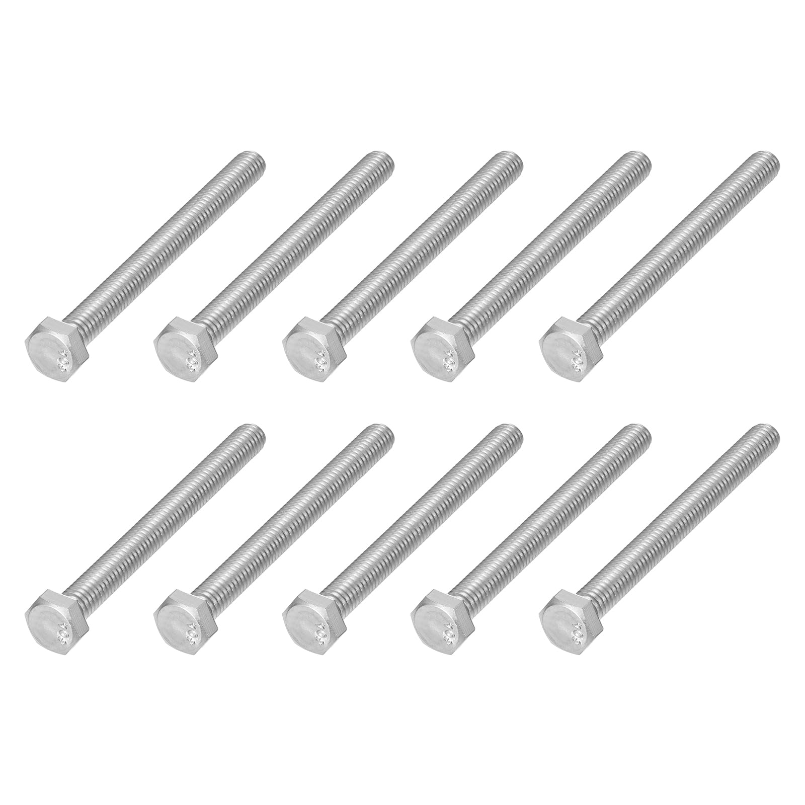 METALLIXITY Hex Head Bolts (5/16-18 x 4") 15Pcs, 304 Stainless Steel 18-8, Fully Threaded, External Hex Drive, Plain Finish, Hex Head Screw Bolt, Silver — image 1