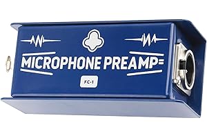 Chkenono Mic Preamp Gain for Podcasting, Studio Recording & Live Performance, Mic Booster to Boost Signal Strength & Improve Sound Clarity, Compatible with Cloudlifter, Shure SM7B & Electro-Voice RE20