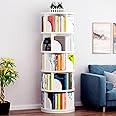 Nisorpa 5 Tier Rotating Bookshelf, 360° Revolving Bookcase Rotating Stackable Shelves Floor-Standing Storage Display Rack Used in Bedrooms Living Rooms Study Office (63"x18"x18")