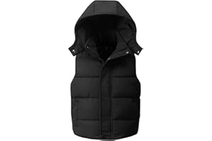 Happy Cherry Kids Padded Vest Winter Puffy Detachable Hooded Zipper Up Sleeveless Jacket 5-12T