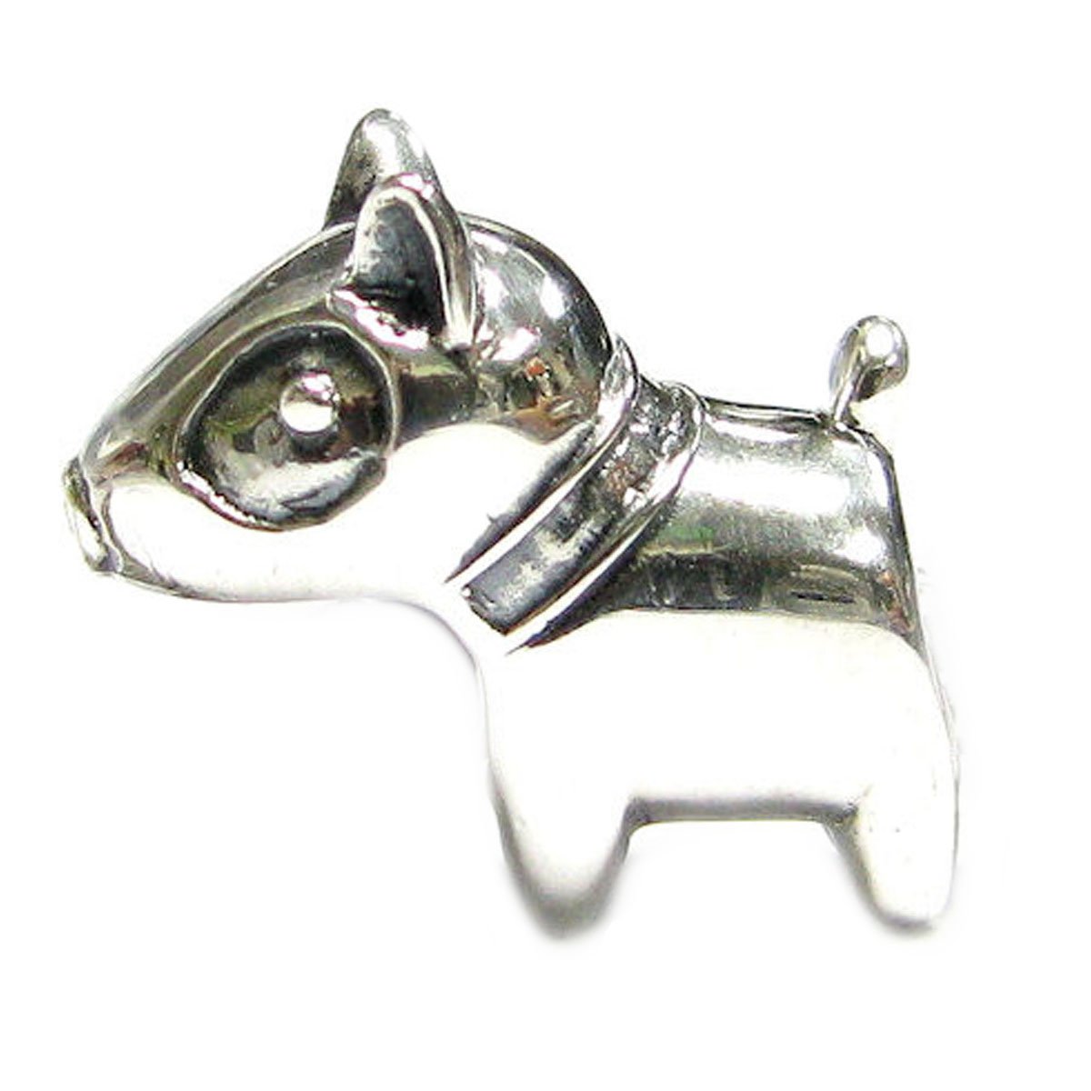 Queenberry Sterling Silver Cute Pitbull Dog Bead For European Charm Bracelets