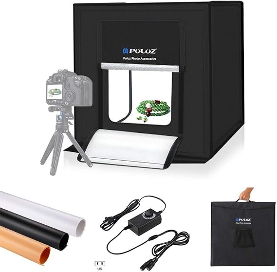 Amzdeal 16in Photo Studio Tent Fordable LED Light Box Photography Kit