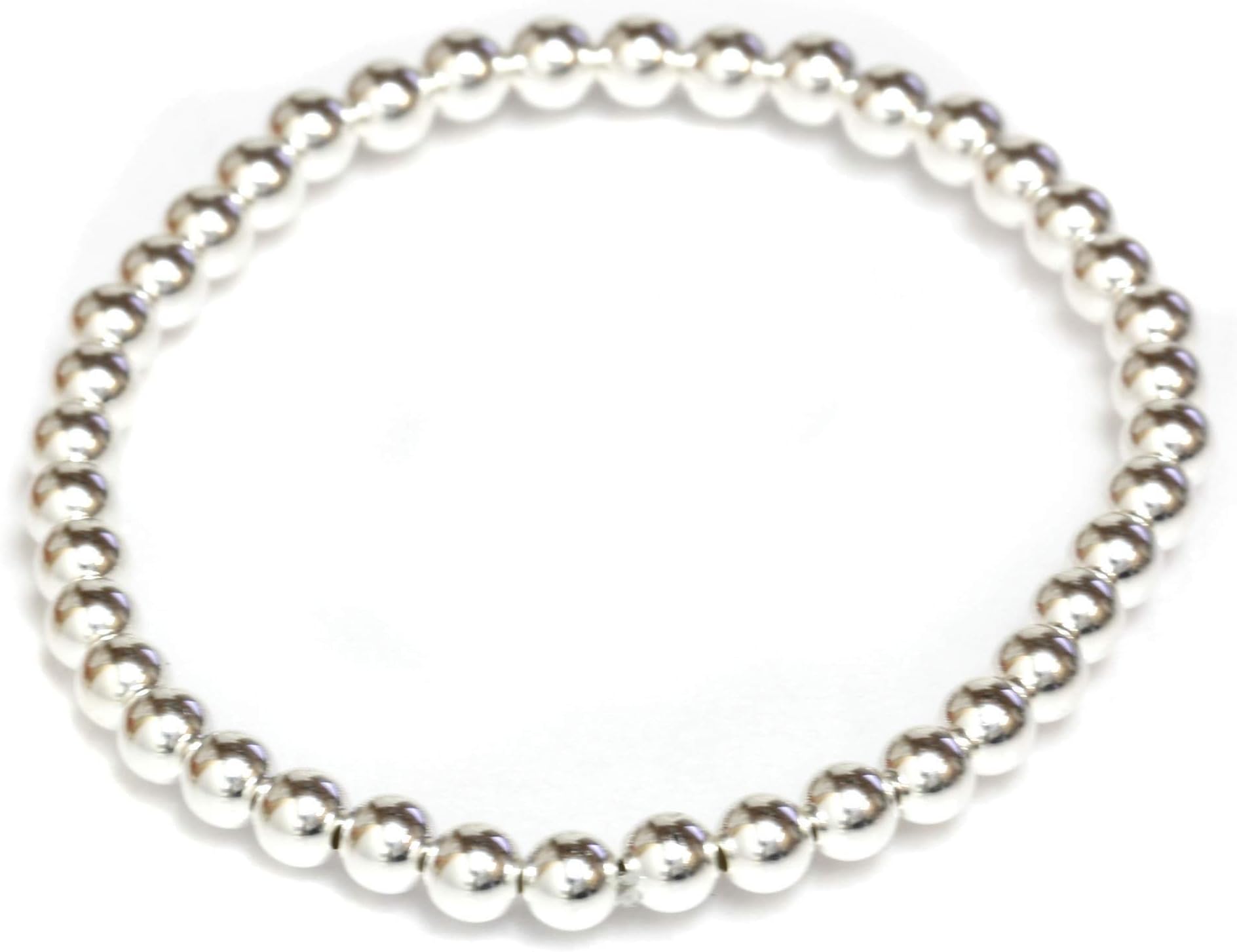 Seven Seas PearlsBeaded Stretch Bracelet 14k Solid Gold 4 mm Yellow, White and Rose (white-gold)