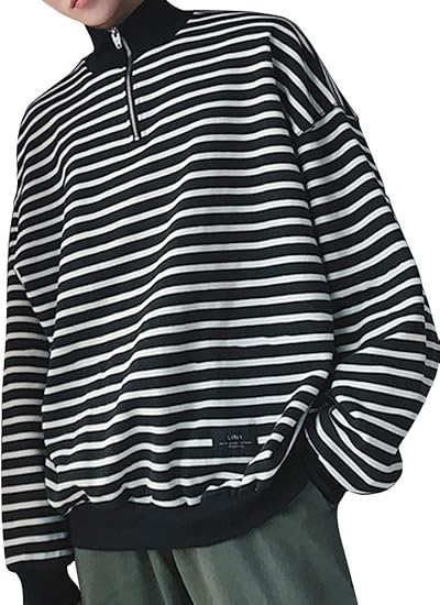 Amazon ネルロッソ Nerlosso トレーナー メンズ ゆったり ジップ 大きい ボーダー スウェット スポーツ 正規品 Cmx トレーナー パーカー 通販