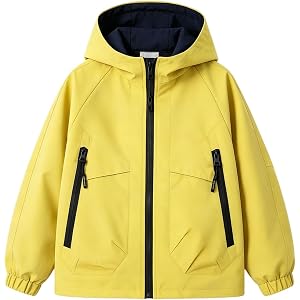 Boys Girls Reversible Lightweight Windbreaker UPF 50+ Sun Protection Hooded Jacket Zip Front Side Pockets Coat Hiking Outwear