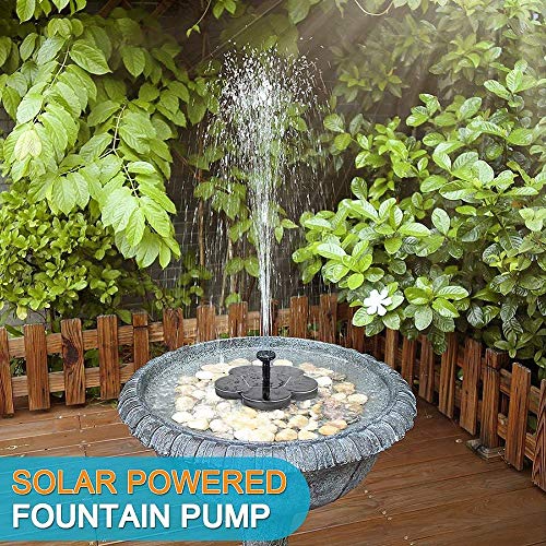 Solar Water Fountain for Bird Bath, Solar Fountain Water Pumps Freestanding Submersible for Small Pond,Fish Tank, Patio, Garden Decoration 1.4 W Solar Panel Water Pump Kit, Solar Pond Pump (AS70)