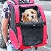 HARBO Pet Travel Carrier Rolling Backpack for Dogs Cats Small Animals Airline Travel Tote (Red)