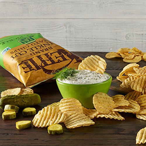 Kettle Brand Potato Chips, Krinkle Cut Dill Pickle Kettle Chips, 2 Oz The Pickle Store