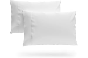 Cosy House Collection Luxury Cooling Rayon Derived from Bamboo Blend Ultra Soft Pillow Cases - Cooling & Breathable - Set of 2 Pillowcases with Envelope Closure (King, White)