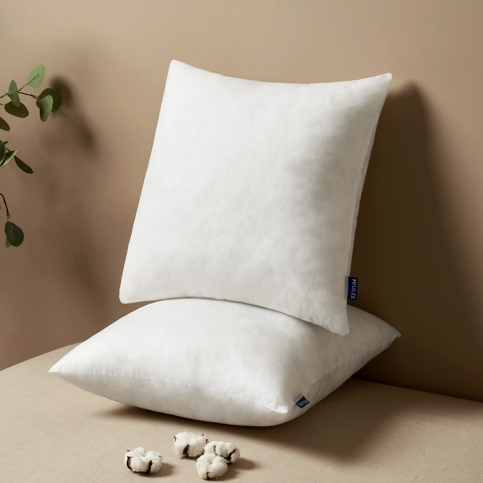 Photo 1 of MIULEE 28x28 Pillow Inserts Set of 2, Square Decorative Throw Pillow Premium Fluffy Lumbar Pillow Forms Sham Stuffer for Living Room Sofa Couch Bed