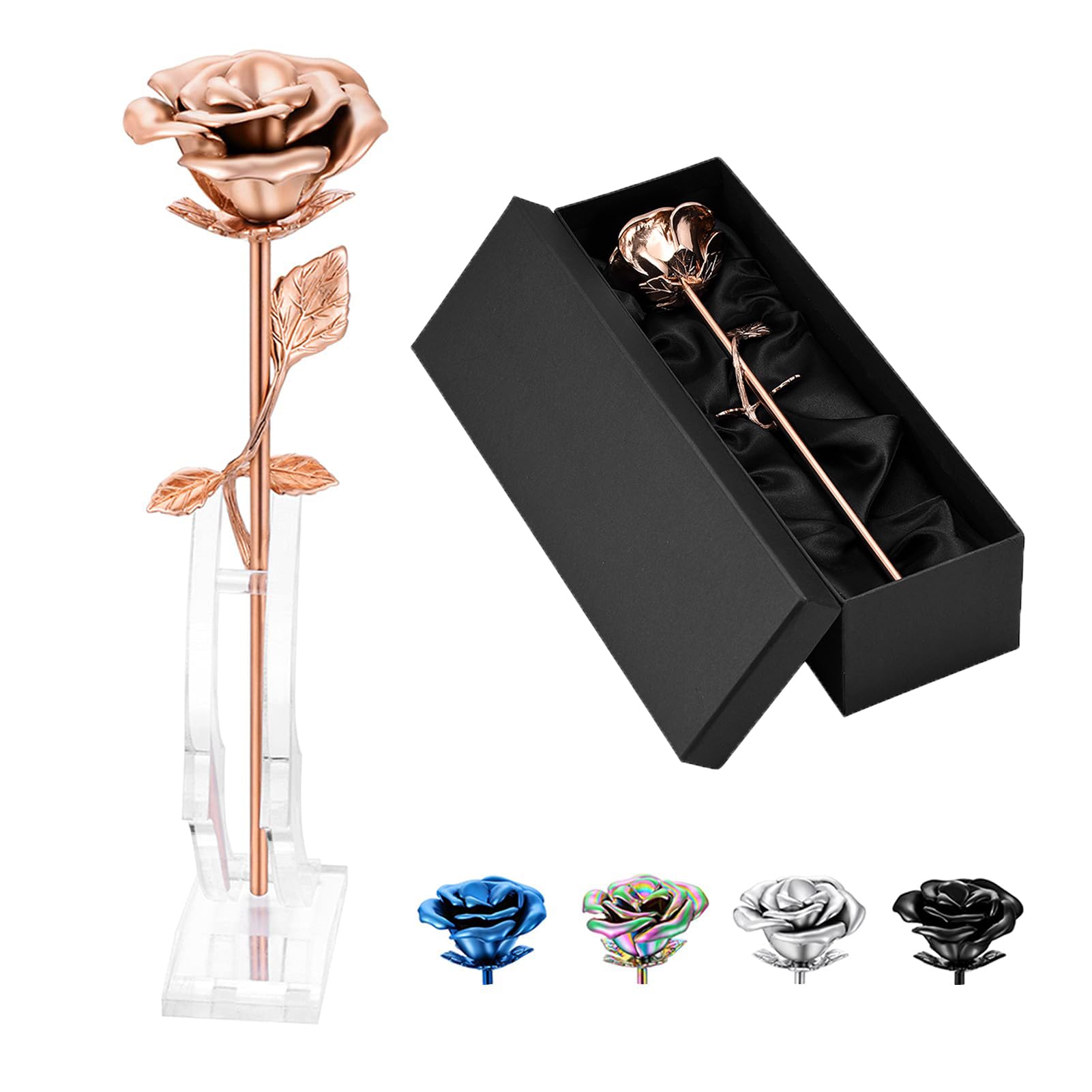 QGJNSGC Rose Flower Keepsake Urns for Human Ashes Memorial Urn Locket Long Stem Colourful Roseflower Cremation Urns Funeral Urn for Pet Ashes Cremation Keepsake for Cat Dog Ashes Roseflower Ornaments