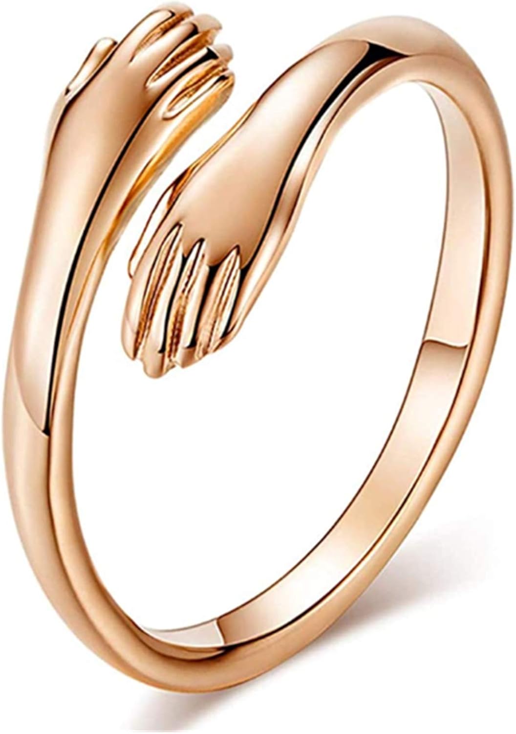 WYZTLNMA Romantic Hands Love Hug Ring Open Rings Adjustable Couple Hug