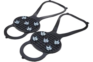 Qaonsciug Ice Cleats Snow Traction Cleats Crampons 5 Teeth Non Slip Shoe Grippers Snow Shoes Spikes Claw Climbing Hiking Cove