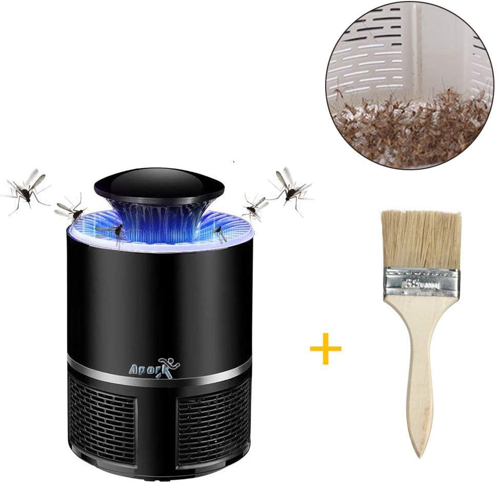 Apark Bug Zapper, Electronic Mosquito Repellent Insect Killer LED Indoor Mosquitoes Fly Trap Pest Catcher for Home Kitchen Outdoor Garden Patio Yard - Black