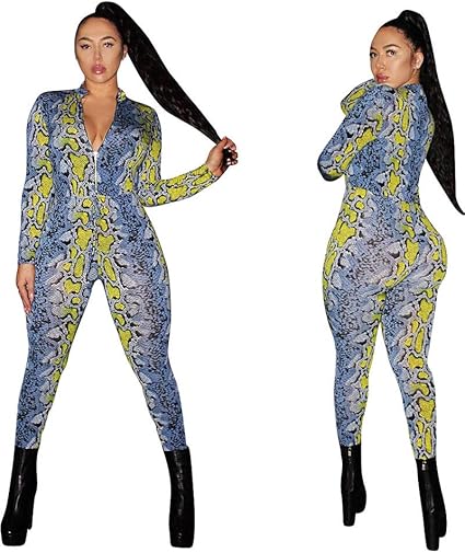 snakeskin jumpsuit long sleeve