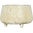 Creative Co-op Small Cream Stoneware Vase with Reactive Glaze Finish (Each One Will Vary) Vasi, Grès porcellanato, Bianco Sporco, S