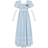 Nuoqi Women Regency Dresses Empire Waist Regency Era Ball Gowns Victorian Tea Party Costume