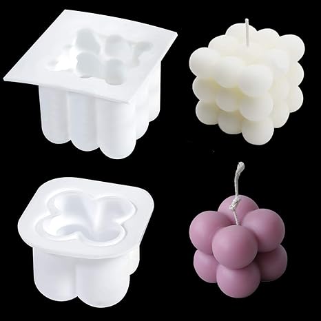 Amazon Co Jp Ronrons 2ピースシリコン キャンドル モールド 3d 大豆型 石鹸モールド Diy 手作りキャンドル 石鹸作成 キット ワックス アロマセラピー モールド バス ボム ケーキ装飾 クラフト フォンダン 模型 トレイ S L ホビー