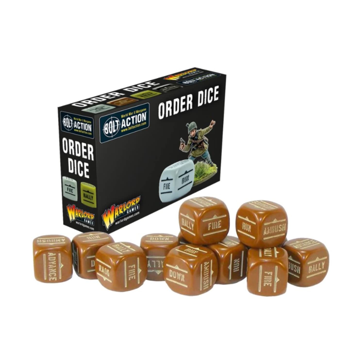 Order Dice for Bolt Action (Brown)
