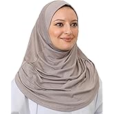 Prien Plain Ready To Wear Hijab for Women, Muslim Instant Turbans, Soft Jersey Scarf, Islamic Clothes, Long Hijabs, Abaya