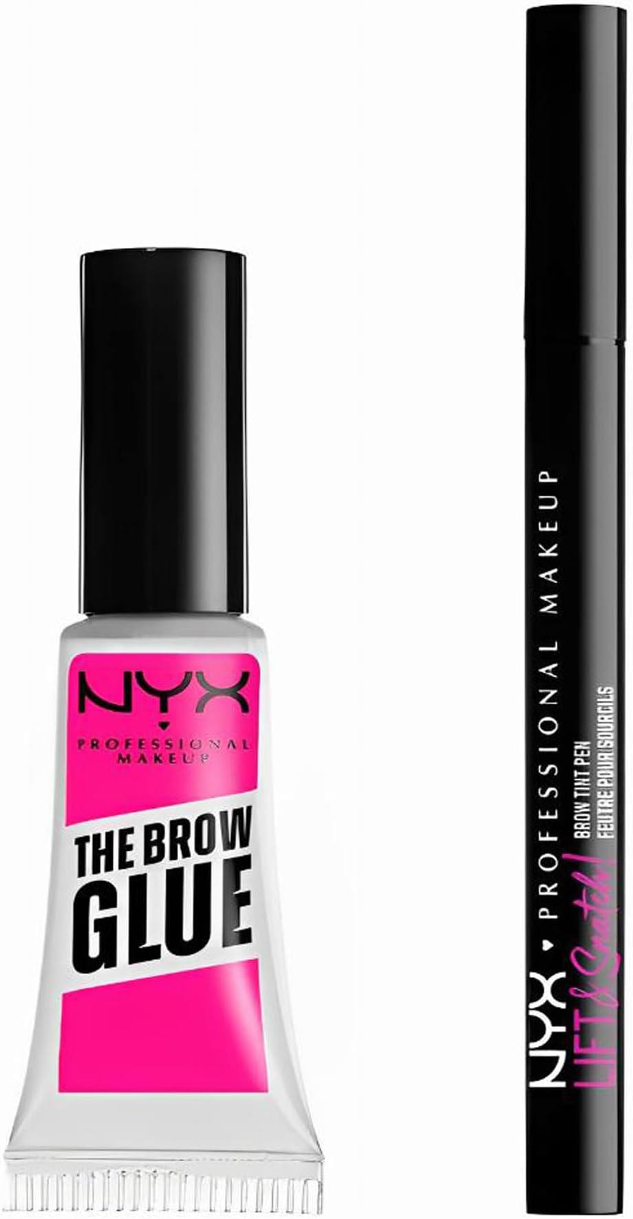 NYX Brow Glue and Lift & Snatch Tint Pen Duo Pack 24h Hold Micro Brush