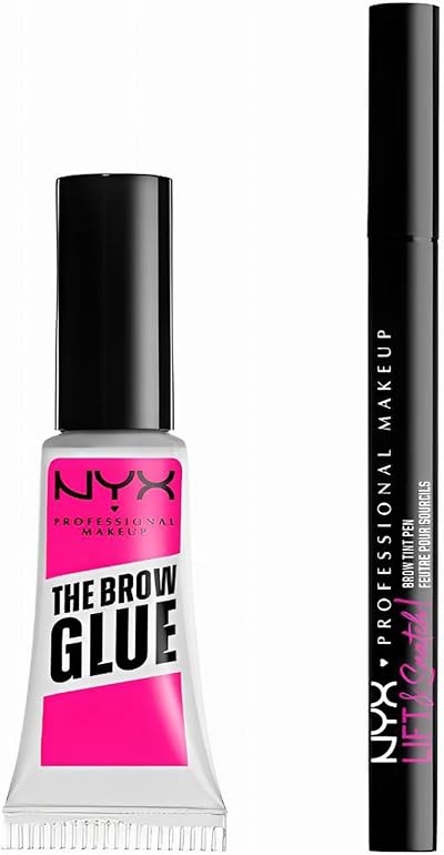 NYX Brow Glue and Lift & Snatch Tint Pen Duo Pack 24h Hold Micro Brush