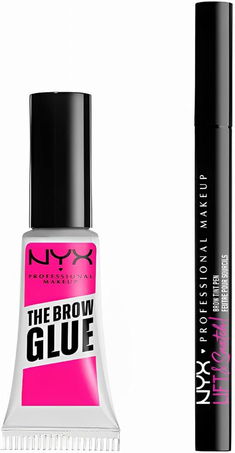 NYX Brow Glue and Lift & Snatch Tint Pen Duo Pack 24h Hold Micro Brush