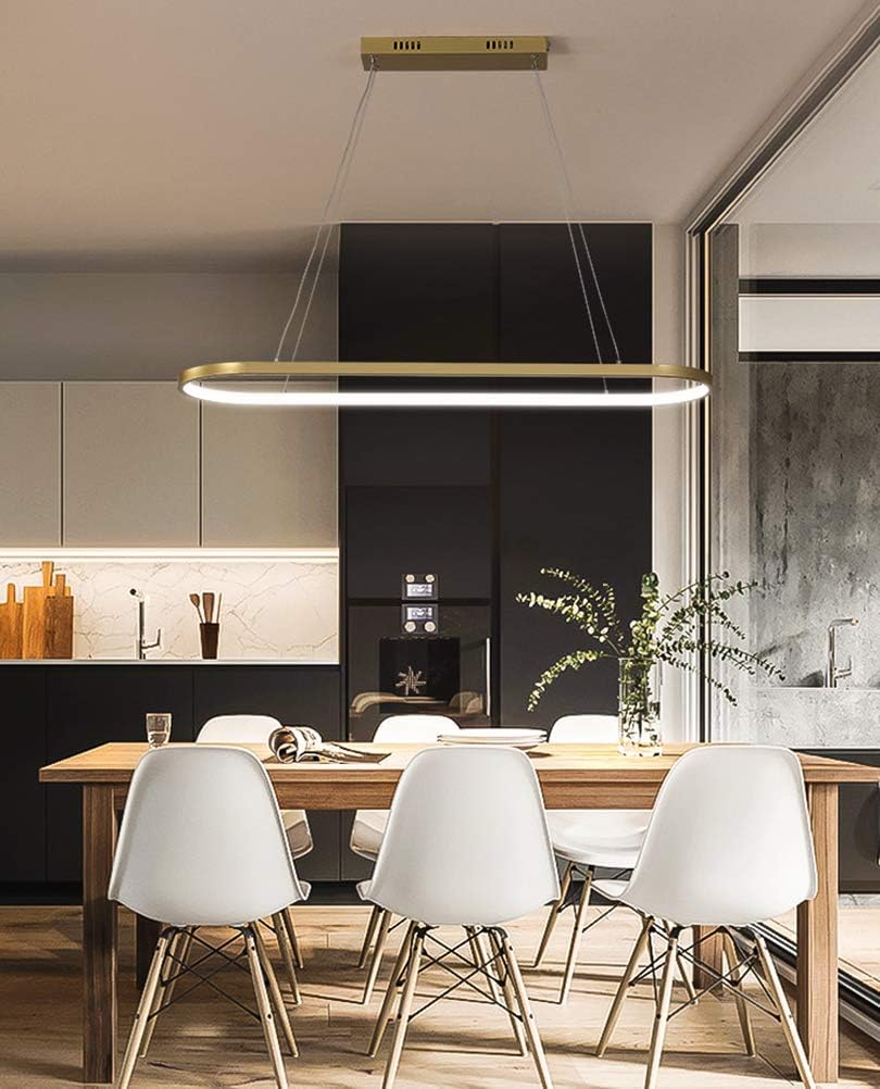 Modern LED Hängelampe Dimmbar Ring EsszimmerLampe Chrom