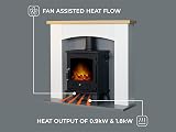 Adam Huxley Fireplace Suite White Grey Oak Black Aviemore Electric Stove 39 Inch view 4