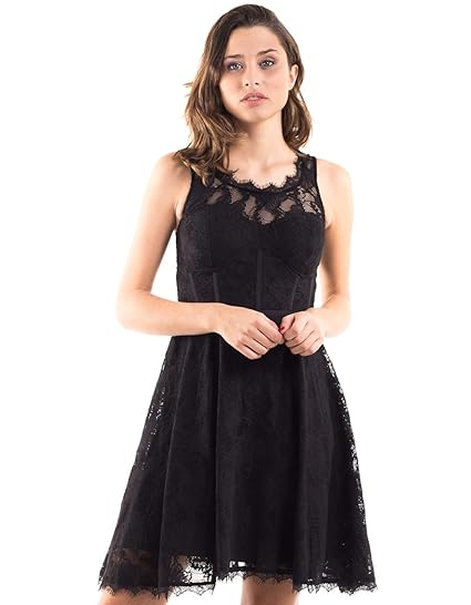 guess lace fit and flare dress