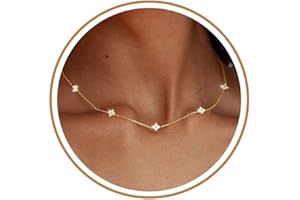 ZHESHY Dainty Silver Gold Necklaces for Women Non Tarnish Trendy 14K Gold Plated Cubic Zirconia Necklace Layered Cute Butterf