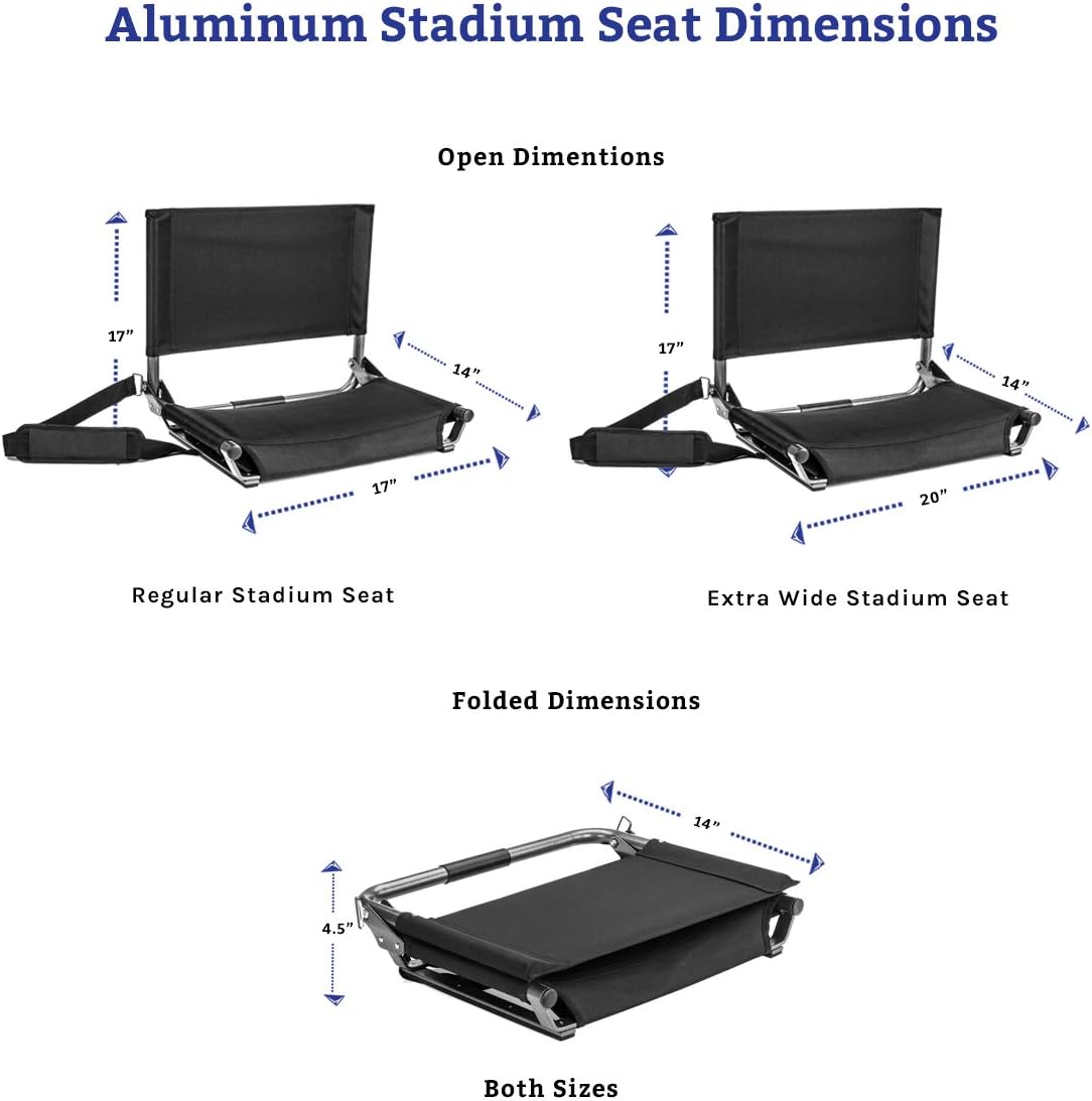 Cascade Mountain Tech Folding Stadium Seat for Benches and Bleacher with Shoulder Strap - 17 Inches Wide : Sports & Outdoors
