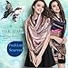 K-Elewon Silk Feeling Scarf Fashion Scarves Long Lightweight Sunscreen Shawls for Women SK063(Blue)