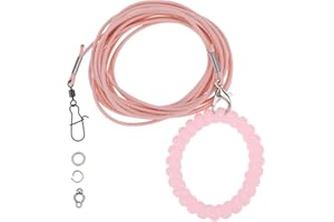 LT Easiyl Bird Harness Flying Training Rope 3M for Parrots Pigeons and Budgerigars with 4# Ring (Pink)