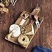 VonShef Acacia Wooden Rectangular Paddle Platter Board with Hanging Loop and 3 Piece Specialist Knife Set, Perfect for Serving Cheese, Tapas, Sliders or Desserts, 16.1 x 7.1 Inches